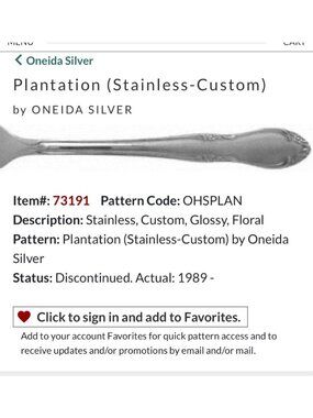 Oneida Silver Plantation 34 Piece Stainless Steel Flatware Discontinued Glossy F